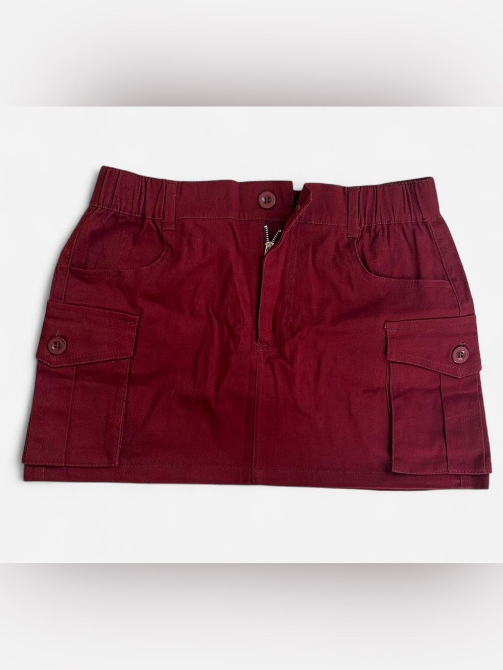 burgundy maroon cargo mini skirt with pockets 

Size: small